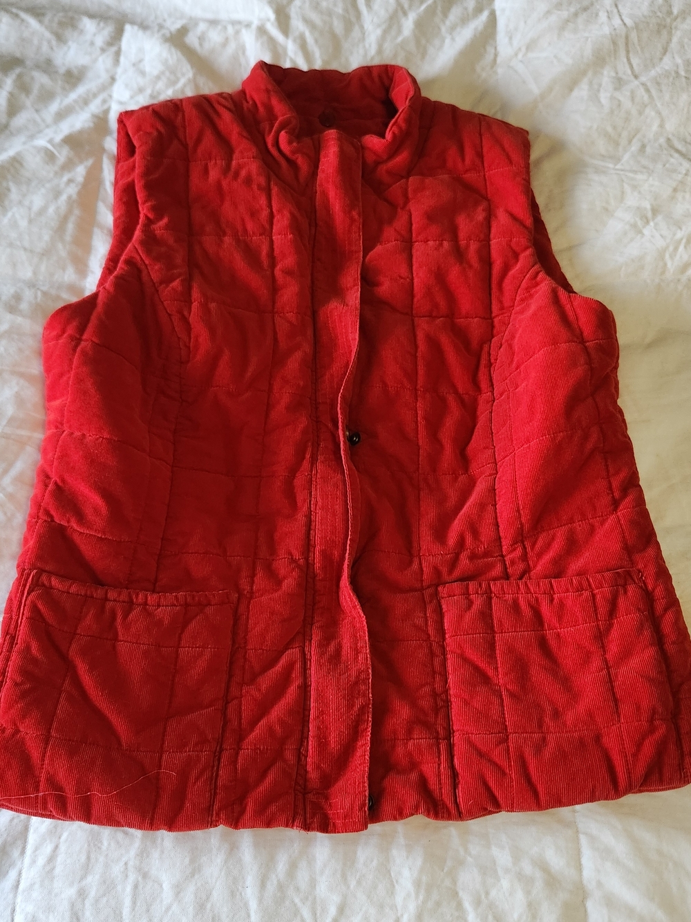 Charter Club Red Quilted Vest with Front Pockets